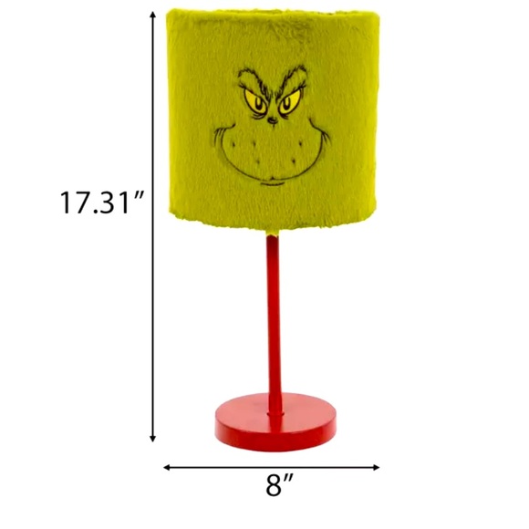 Grinch Fuzzy Face Lamp - Picture 3 of 10